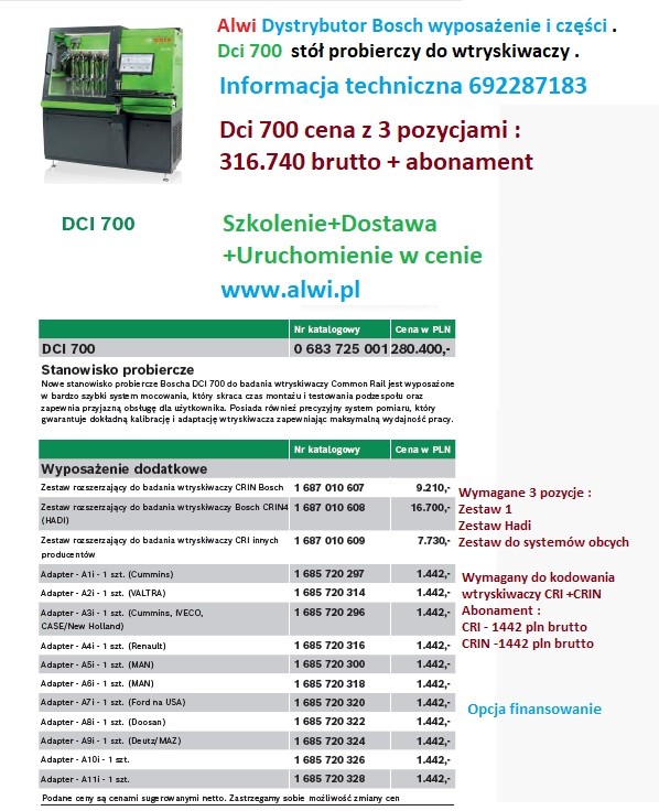 dci 700 ,wymień stary Bosch