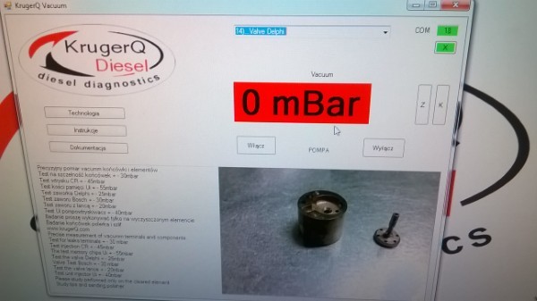 vacum test common rail ,zaworek szczelność